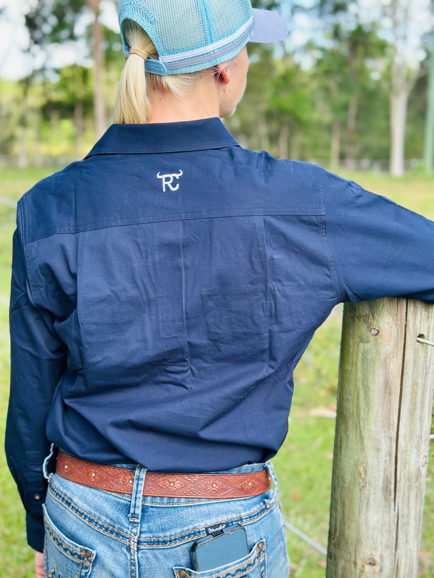 RC "Indigo" Women's Long Sleeve Quarter Button - Navy