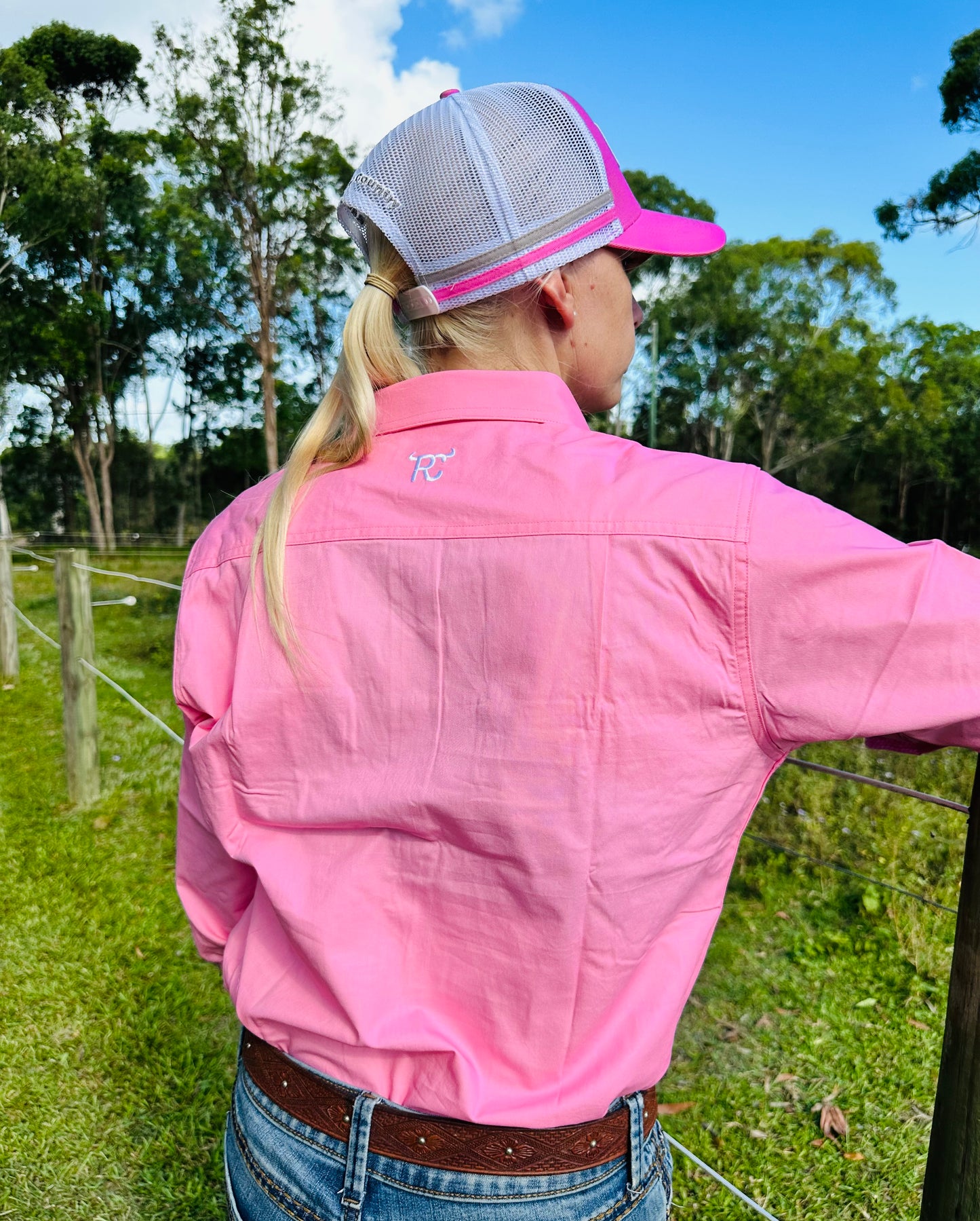 RC "Rose" Women's Long Sleeve quarter Button - Pink
