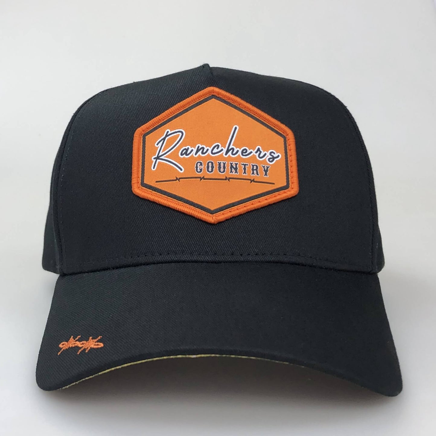 Ranchers Country Full Fabric Mid Rise Black Trucker Cap