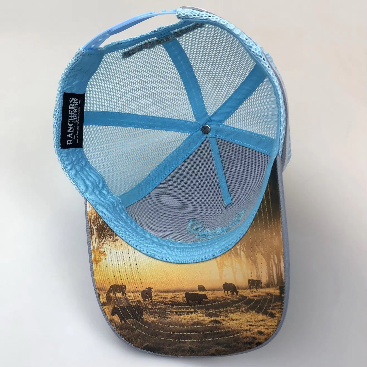 Grey & Light Blue Antlers Trucker Cap