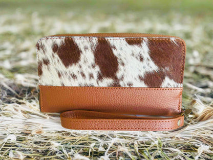Genuine Cowhide Purse - Single Zip