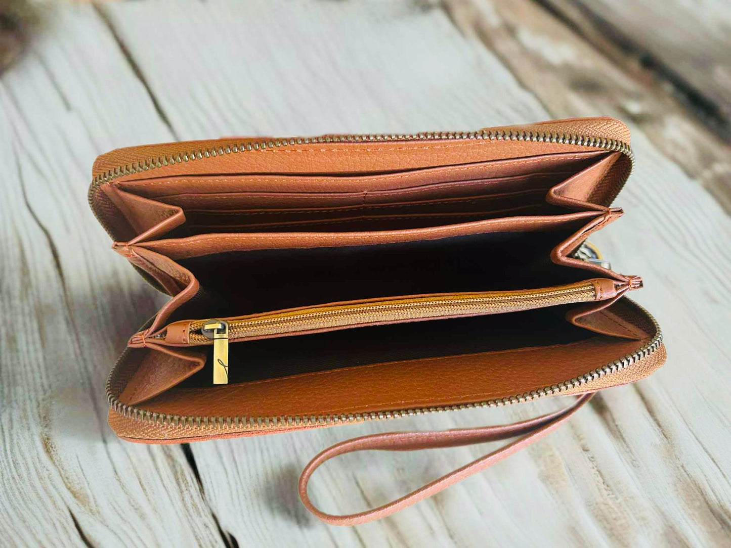 Genuine Cowhide Purse - Single Zip