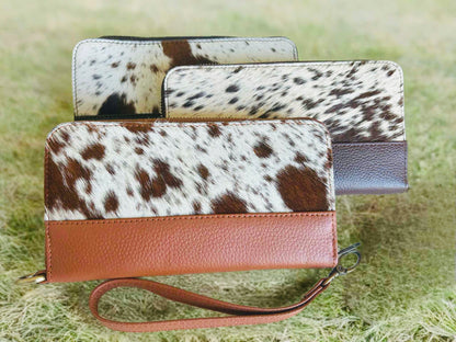 Genuine Cowhide Purse - Single Zip