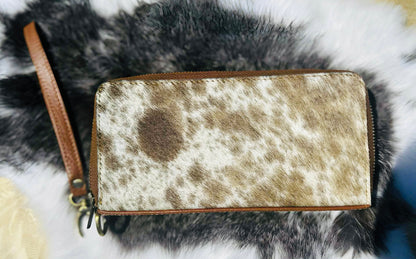 Genuine Cowhide Purse - Double Zip