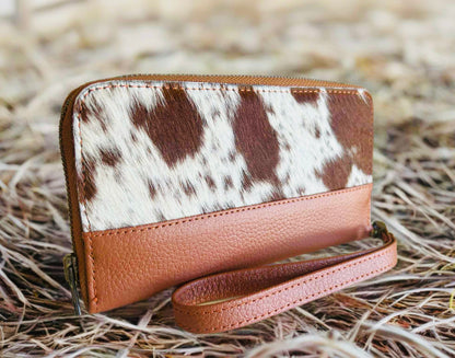 Genuine Cowhide Purse - Single Zip